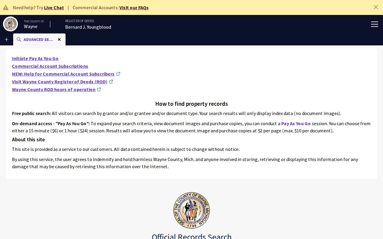 Inkster previous residents research in Wayne ROD Public Search